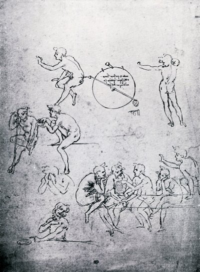Studies for The Adoration of the Magi and The Last Supper, 15th Century by Leonardo da Vinci