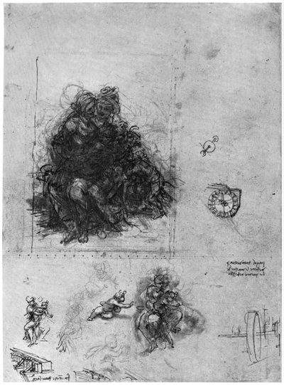 Studies for The Virgin and Child with St Anne and John the Baptist by Leonardo da Vinci