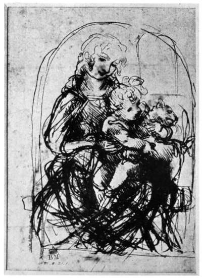 Studies for a Madonna Del Gatto, 15th Century 1930 by Leonardo da Vinci