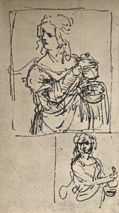 Studies for a St. Mary Magdalene by Leonardo da Vinci
