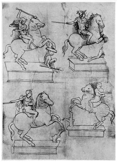 Studies for the Sforza Monument, c1488-1493 by Leonardo da Vinci