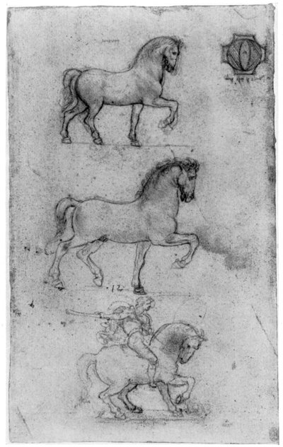 Studies for the Trivulzio Monument by Leonardo da Vinci