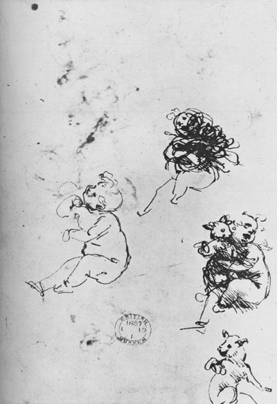 Studies of Children and Cats by Leonardo da Vinci