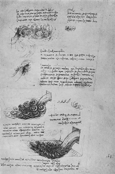 Studies of Water Formations, c1480 1945 by Leonardo da Vinci