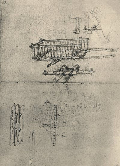 Studies of a Cart, Etc. by Leonardo da Vinci