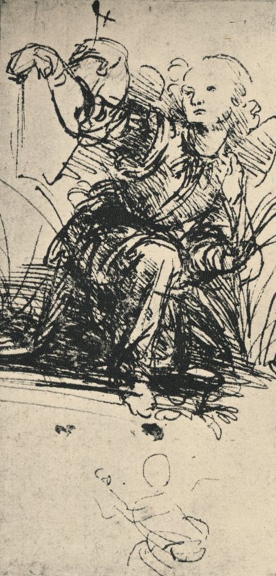 Studies of a Kneeling Angel, c1467-1519 by Leonardo da Vinci