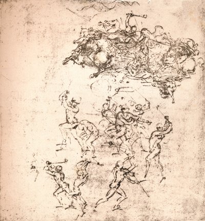 Study for the Cartoon of the Battle of Anghiari, c1472-c1505 by Leonardo da Vinci