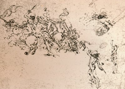 Study for the Cartoon of the Battle of Anghiari by Leonardo da Vinci