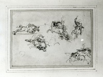 Study of Horsemen in Combat, 1503-4 by Leonardo da Vinci