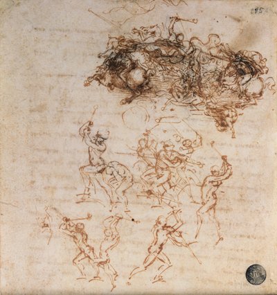 Study of Horsemen in Combat and Foot Soldiers by Leonardo da Vinci