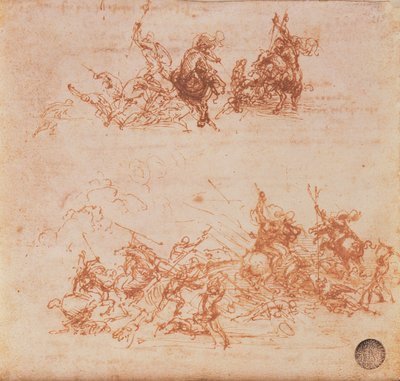 Study of Horsemen in Combat and Foot Soldiers by Leonardo da Vinci