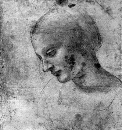 Study of the head of the Madonna, 15th century by Leonardo da Vinci