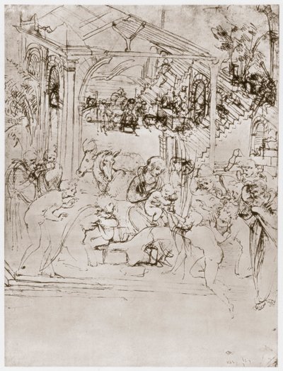 The Adoration of the Kings, c1480 by Leonardo da Vinci