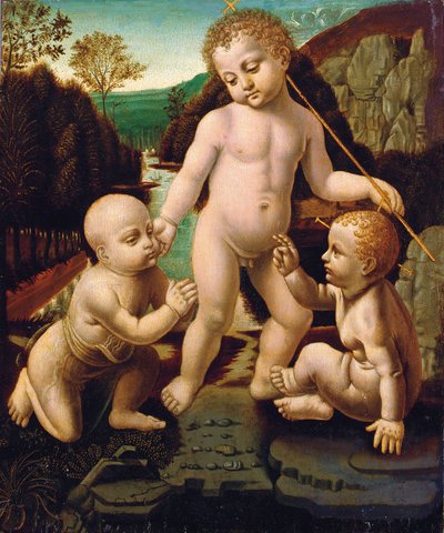 The Christ Child with the Infant Saint John the Baptist and an Unidentified Male Child by Leonardo da Vinci