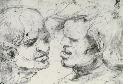 Two Heads by Leonardo da Vinci