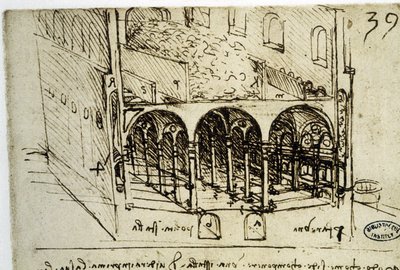 Urban planning: architectural plan (39) by Leonardo da Vinci - Library of the Institut de France by Leonardo da Vinci