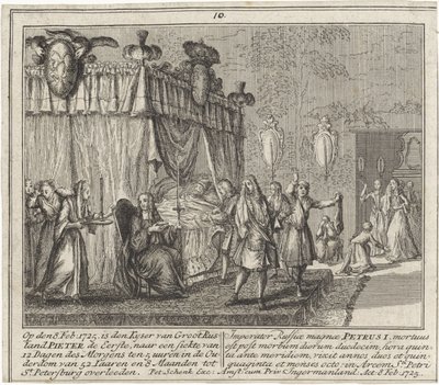 The Death of Peter the Great on 8 February 1725 by Leonardus Schenk