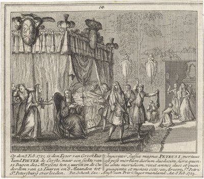 The Death of Peter the Great on 8 February 1725 by Leonardus Schenk