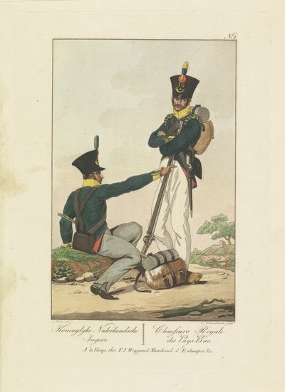 Two Hunters, 1814-1818 (Seven Uniform Representations 1814-1818) by Leonardus Schweickhardt