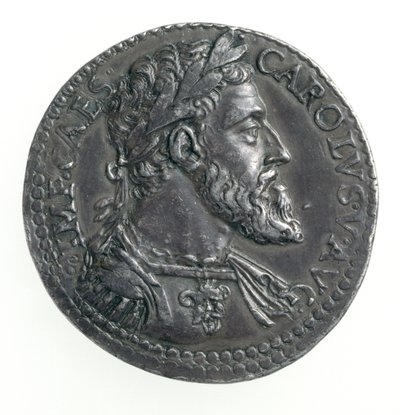 Testone of Charles V, Duke of Milan, Engraved by Dye, 1535-56 (obverse) by Leone Leoni
