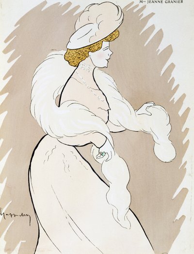 Actress Jeanne Granier, Drawing by Leonetto Cappiello by Leonetto Cappiello