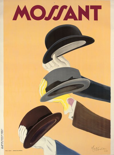 Advertising Poster for Mossant Hats, 1938 by Leonetto Cappiello