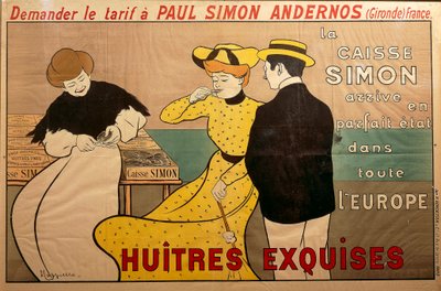 Exquisite Oysters Poster for the Oysters Merchant Paul Simon by Leonetto Cappiello