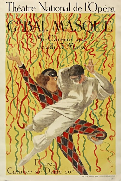 National Theatre of the Opera, Grand Ball of Mid-Lent, 1921 by Leonetto Cappiello