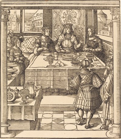 The Young White King between the Queen and Princess of the Feuereisen by Leonhard Beck