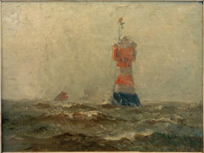 Lighthouse Roter Sand in the Weser Estuary by Leonhard Sandrock