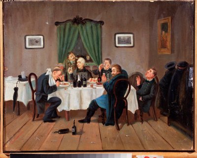 In a Tavern by Leonid Ivanovich Solomatkin