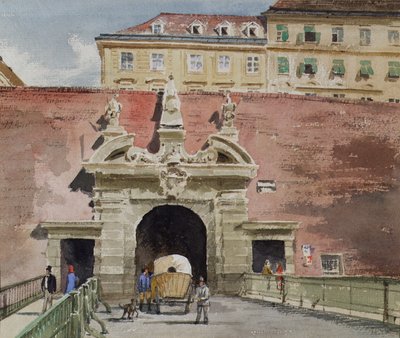 The Old Kärntnertor in Vienna from Outside by Leopold Blonder