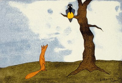 The Crow and the Fox by Leopold Chauveau