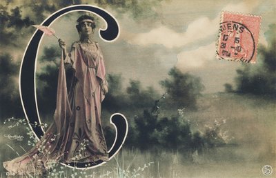 Capital letter C: Lucienne Roger, half-worldly artist of the Belle Époque, 1906 by Leopold Emile Rutlinger