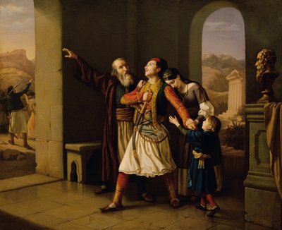 A Greek Warrior Bids Farewell by Leopold Löffler Edler von Radymno