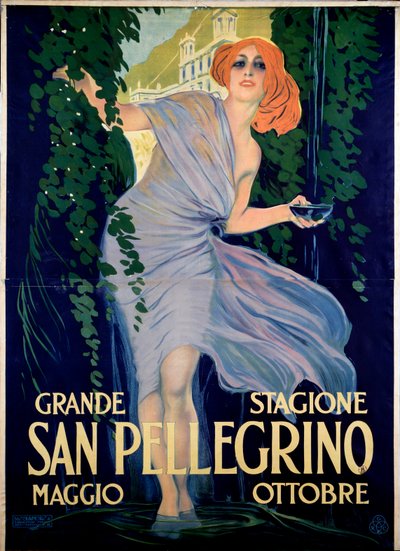 Advertising Poster for San Pellegrino Spa City, Italy by Leopoldo Metlicovitz