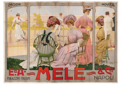 Advertising poster for the Mele Department Store of Naples by Leopoldo Metlicovitz