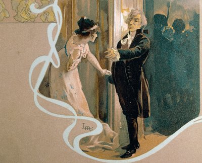 Illustrated postcard by Leopoldo Metlicovitz depicting scene from Tosca, opera by Giacomo Puccini by Leopoldo Metlicovitz