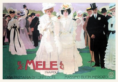 Mele Fashion for the Wealthy at the Races by Leopoldo Metlicovitz