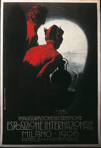 Poster for the Transalpine Simplon Tunnel at Milan International Exhibition, April-November 1906 by Leopoldo Metlicovitz
