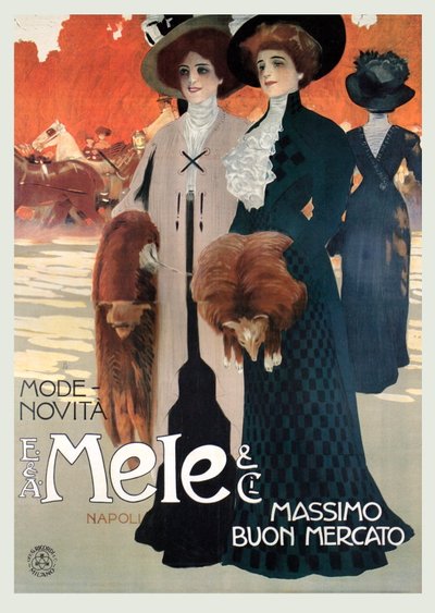 Women in High Fashion Shop at Mele by Leopoldo Metlicovitz