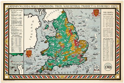 A Map of England and Wales by Leslie MacDonald Gill