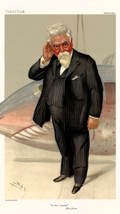 Sir Hiram Stevens Maxim - Portrait Standing by Leslie Matthew (1851 1922) Ward