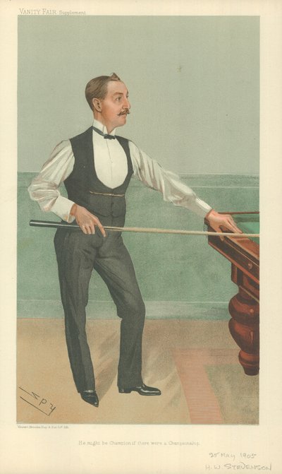 Harry W Stevenson, He might be champion if there were a championship, 25 May 1905, Vanity Fair cartoon by Leslie Matthew Ward