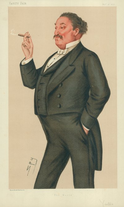 Mr Edmund Hodgson Yates, The World, 16 November 1878, Vanity Fair cartoon by Leslie Matthew Ward