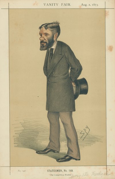 Mr George Otto Trevelyan, The Competition Wallah, 2 August 1873, Vanity Fair Cartoon by Leslie Matthew Ward