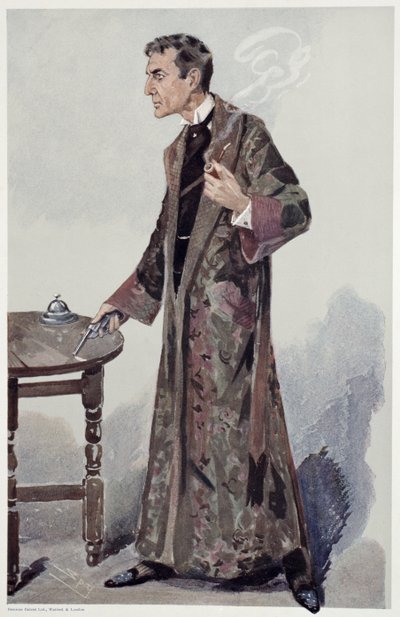 Sherlock Holmes, Cartoon from Vanity Fair of the Actor William Gillette by Leslie Matthew Ward