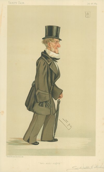 Sir Walter George Stirling, two-and-eighty, 26 July 1884, Vanity Fair cartoon by Leslie Matthew Ward