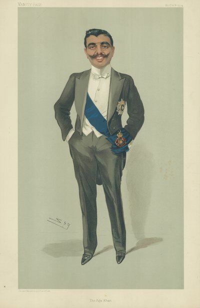 The Aga Khan, 10 November 1904, Vanity Fair Cartoon by Leslie Matthew Ward
