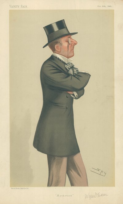The Hon Percy Scawen Wyndham, Aesthetics, 30 October 1880, Vanity Fair Cartoon by Leslie Matthew Ward